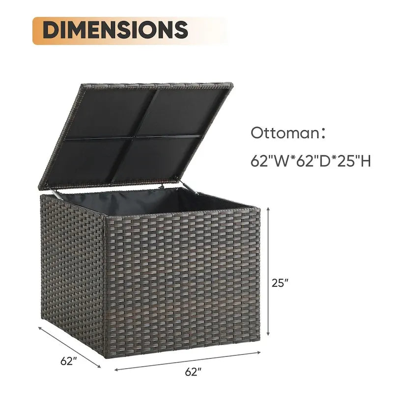 Patio Outdoor Patio Storage Box Waterproof Table