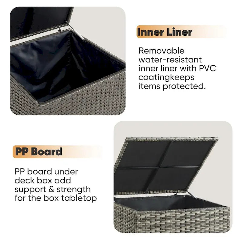 Patio Outdoor Patio Storage Box Waterproof Table
