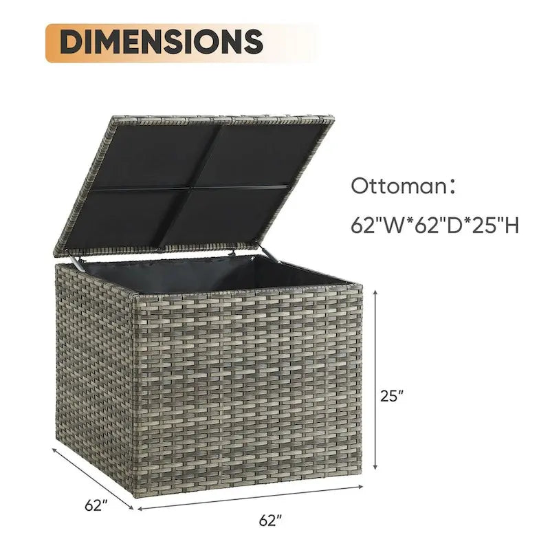 Patio Outdoor Patio Storage Box Waterproof Table