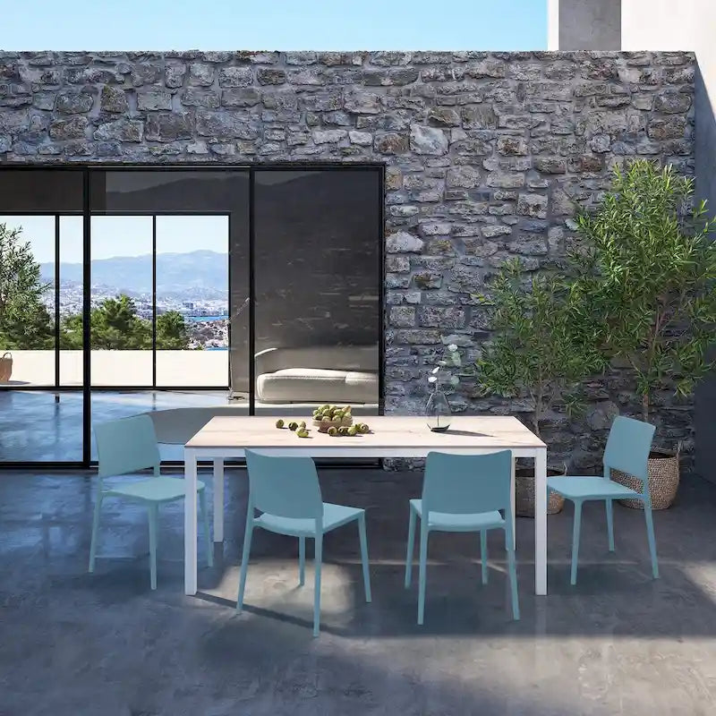 WRGHOME Modern Stacking Patio Dining Side Chair Indoor/Outdoor (Set of 2) - 31.30 H X 19.29 W X 21.06 D