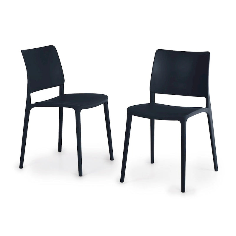 WRGHOME Modern Stacking Patio Dining Side Chair Indoor/Outdoor (Set of 2) - 31.30 H X 19.29 W X 21.06 D