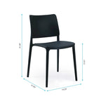WRGHOME Modern Stacking Patio Dining Side Chair Indoor/Outdoor (Set of 2) - 31.30 H X 19.29 W X 21.06 D