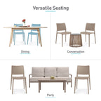 WRGHOME Modern Stacking Patio Dining Side Chair Indoor/Outdoor (Set of 2) - 31.30 H X 19.29 W X 21.06 D