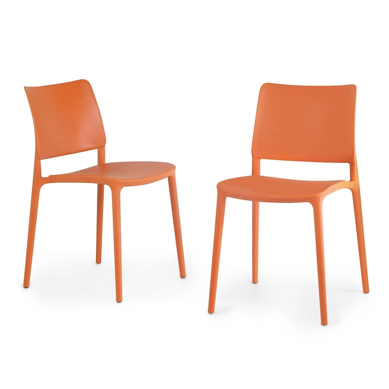 WRGHOME Modern Stacking Patio Dining Side Chair Indoor/Outdoor (Set of 2) - 31.30 H X 19.29 W X 21.06 D