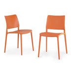 WRGHOME Modern Stacking Patio Dining Side Chair Indoor/Outdoor (Set of 2) - 31.30 H X 19.29 W X 21.06 D