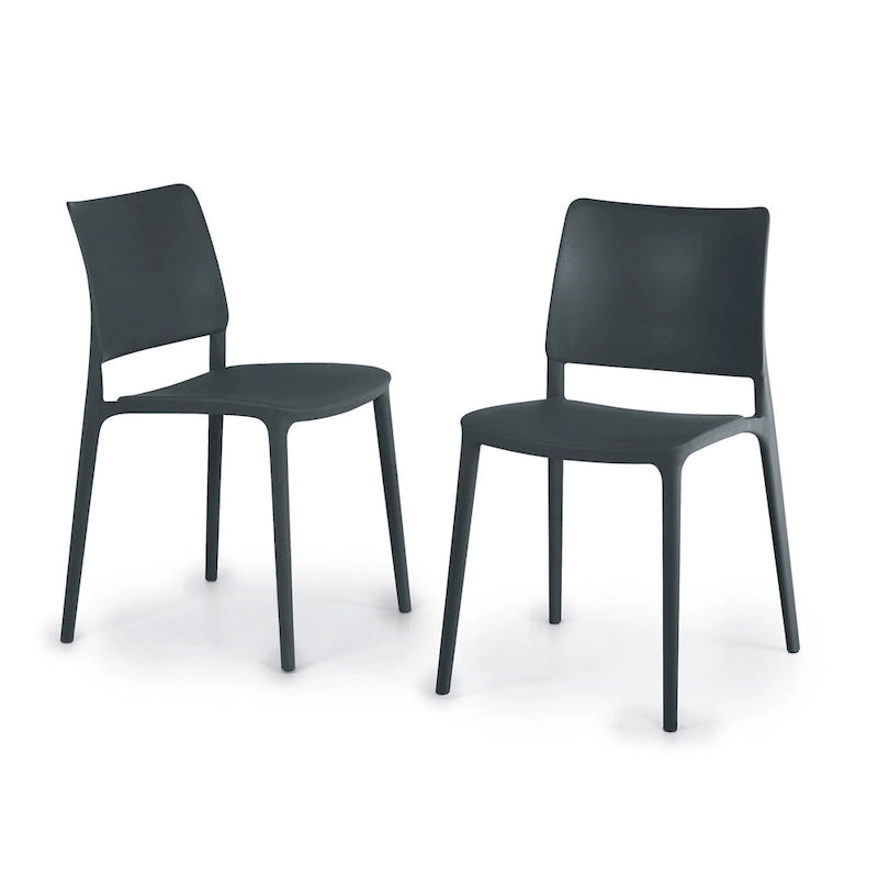 WRGHOME Modern Stacking Patio Dining Side Chair Indoor/Outdoor (Set of 2) - 31.30 H X 19.29 W X 21.06 D