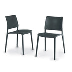WRGHOME Modern Stacking Patio Dining Side Chair Indoor/Outdoor (Set of 2) - 31.30 H X 19.29 W X 21.06 D