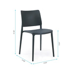 WRGHOME Modern Stacking Patio Dining Side Chair Indoor/Outdoor (Set of 2) - 31.30 H X 19.29 W X 21.06 D