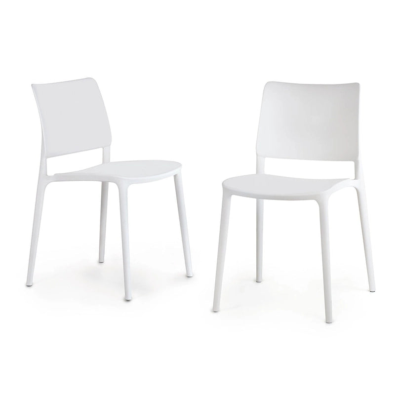 WRGHOME Modern Stacking Patio Dining Side Chair Indoor/Outdoor (Set of 2) - 31.30 H X 19.29 W X 21.06 D