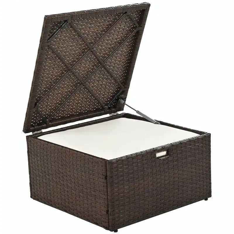 Outdoor Patio Loveseat Sofa Set with Foldable Awning