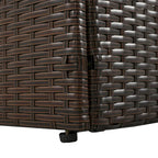 Outdoor Patio Loveseat Sofa Set with Foldable Awning