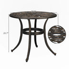 Round Garden Cast Aluminum Table