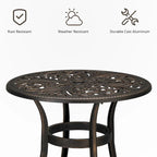 Round Garden Cast Aluminum Table