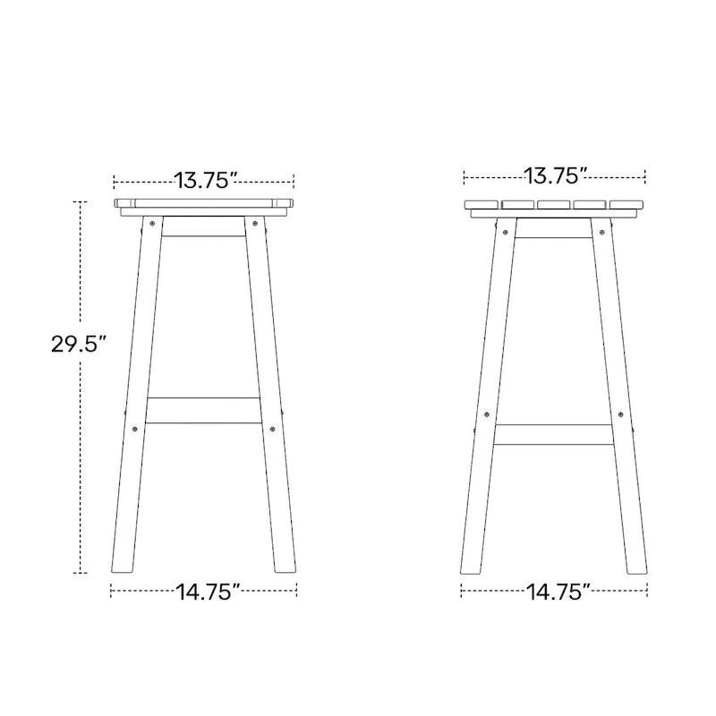 Polytrends Laguna Hdpe All Weather Outdoor Patio 29 Round Bar Stool (Set Of 3)