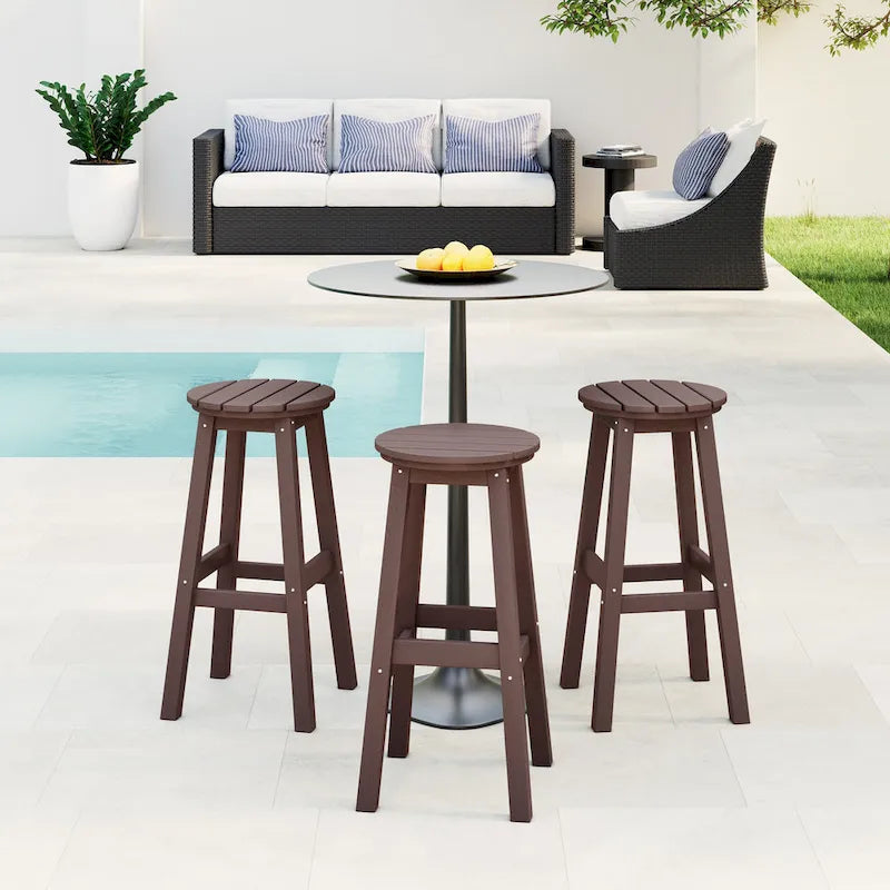 Polytrends Laguna Hdpe All Weather Outdoor Patio 29 Round Bar Stool (Set Of 3)
