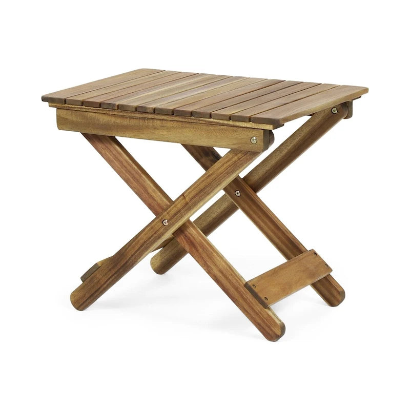 Outdoor Folding Wooden Side Table 15D x 22.75W x 18.25H