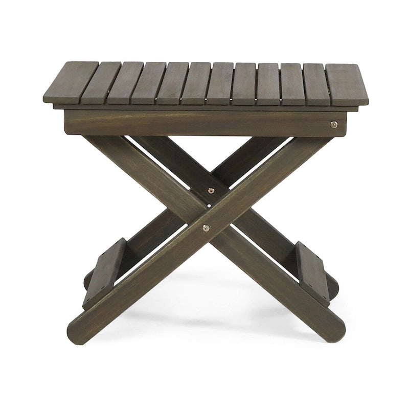 Outdoor Folding Wooden Side Table 15D x 22.75W x 18.25H