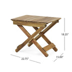 Outdoor Folding Wooden Side Table 15D x 22.75W x 18.25H