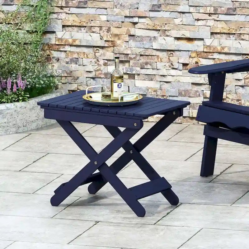 Outdoor Folding Wooden Side Table 15D x 22.75W x 18.25H