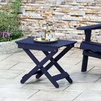 Outdoor Folding Wooden Side Table 15D x 22.75W x 18.25H