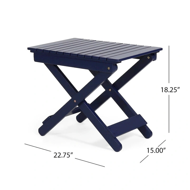 Outdoor Folding Wooden Side Table 15D x 22.75W x 18.25H