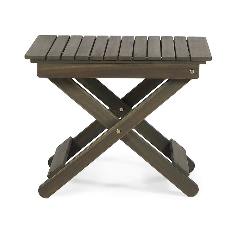 Outdoor Folding Wooden Side Table 15D x 22.75W x 18.25H