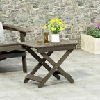 Outdoor Folding Wooden Side Table 15D x 22.75W x 18.25H