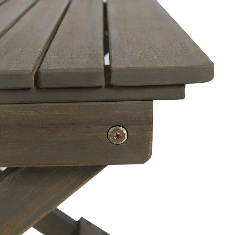 Outdoor Folding Wooden Side Table 15D x 22.75W x 18.25H