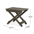 Outdoor Folding Wooden Side Table 15D x 22.75W x 18.25H