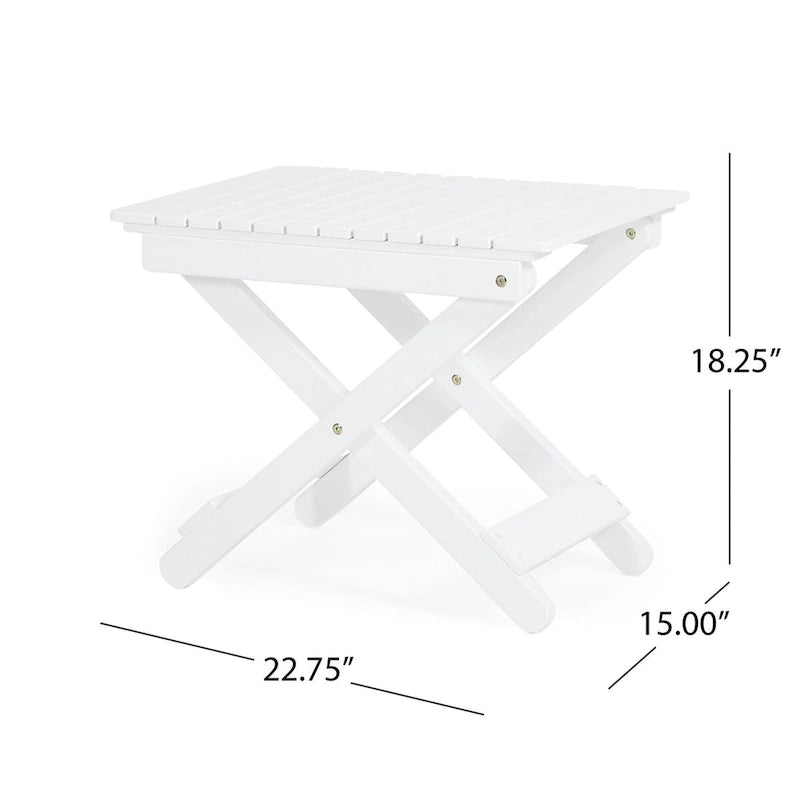 Outdoor Folding Wooden Side Table 15D x 22.75W x 18.25H
