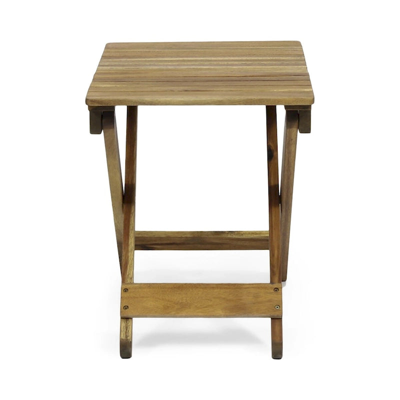 Outdoor Folding Wooden Side Table 15D x 22.75W x 18.25H
