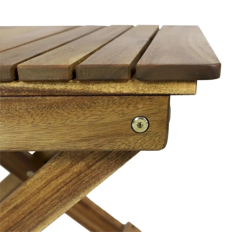 Outdoor Folding Wooden Side Table 15D x 22.75W x 18.25H