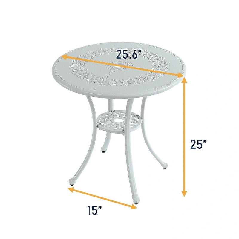 Patio Table Round Outdoor Coffee Table with Umbrella Hole