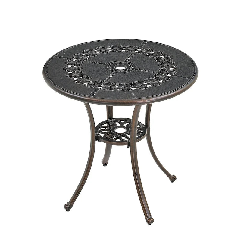 Patio Table Round Outdoor Coffee Table with Umbrella Hole