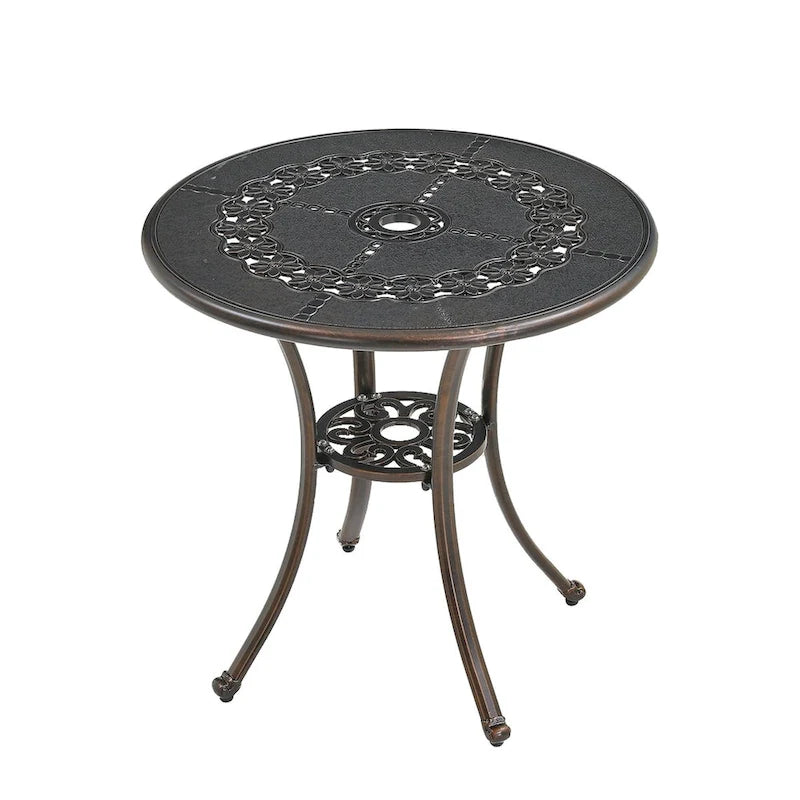 Patio Table Round Outdoor Coffee Table with Umbrella Hole