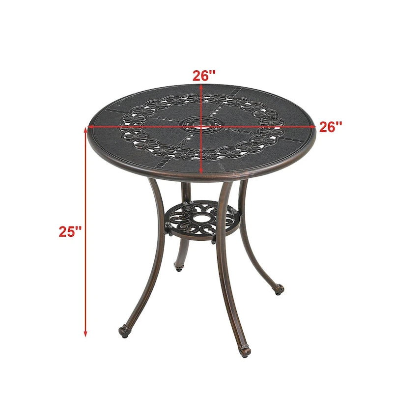 Patio Table Round Outdoor Coffee Table with Umbrella Hole