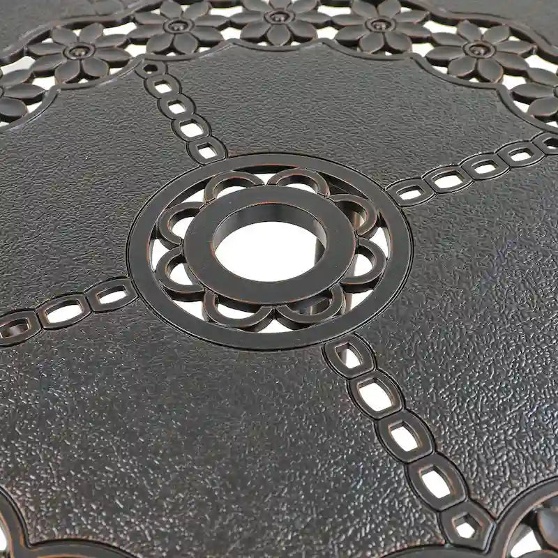 Patio Table Round Outdoor Coffee Table with Umbrella Hole