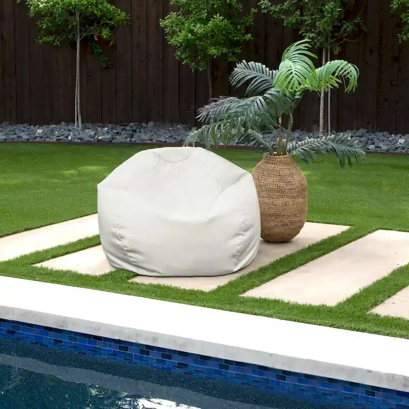 Sorra Home Valdese Boucle Outdoor Bean Bag - 30 in W x 30 in W x 20 in H