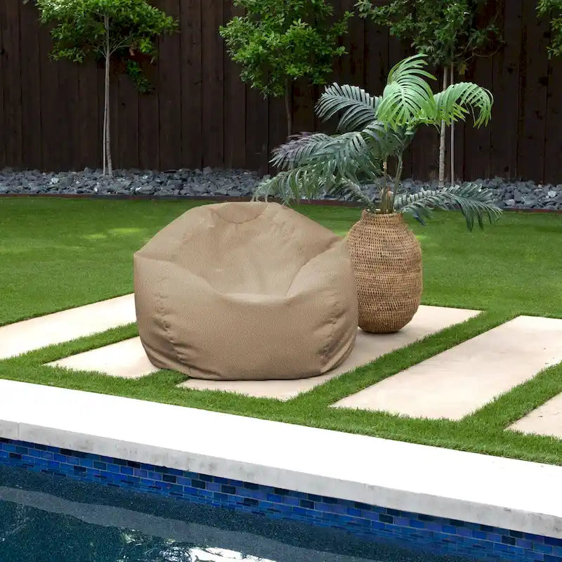 Sorra Home Valdese Boucle Outdoor Bean Bag - 30 in W x 30 in W x 20 in H
