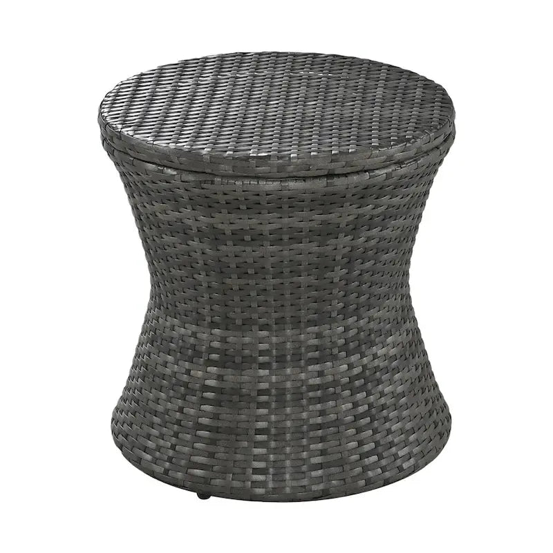 5-Piece Patio Furniture Conversation Set with Wicker Cool Bar Table and Ottomans