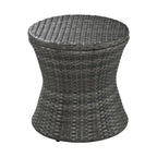 5-Piece Patio Furniture Conversation Set with Wicker Cool Bar Table and Ottomans