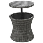 5-Piece Patio Furniture Conversation Set with Wicker Cool Bar Table and Ottomans