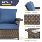 Gymojoy Patio Sectional Outdoor Sofa with Swivel Chair Table - Brown