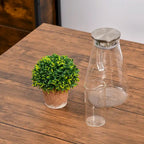 Counter Height Bar Table Set for 4 with Footrest, Metal Legs