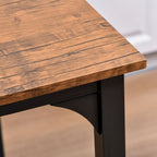 Counter Height Bar Table Set for 4 with Footrest, Metal Legs