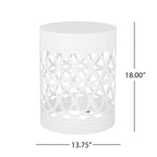 Metal End Table Outdoor Lace Cut Iron Side Table by Christopher Knight Home