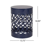 Metal End Table Outdoor Lace Cut Iron Side Table by Christopher Knight Home