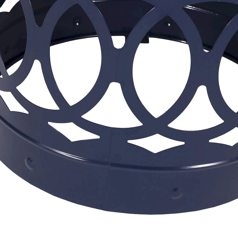 Metal End Table Outdoor Lace Cut Iron Side Table by Christopher Knight Home
