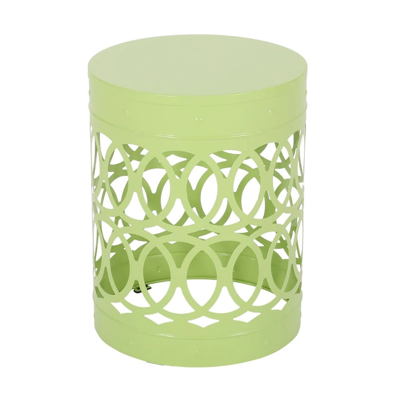 Metal End Table Outdoor Lace Cut Iron Side Table by Christopher Knight Home