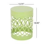 Metal End Table Outdoor Lace Cut Iron Side Table by Christopher Knight Home